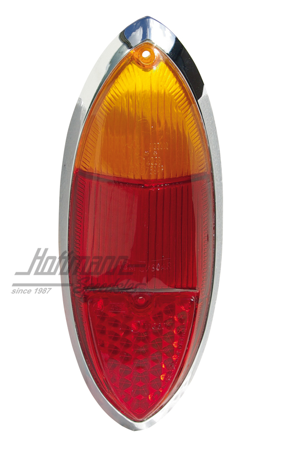 Verre de feu AR, Karmann Ghia, cadre chromé, rouge/orange | 141 945 227 E | 063-2316