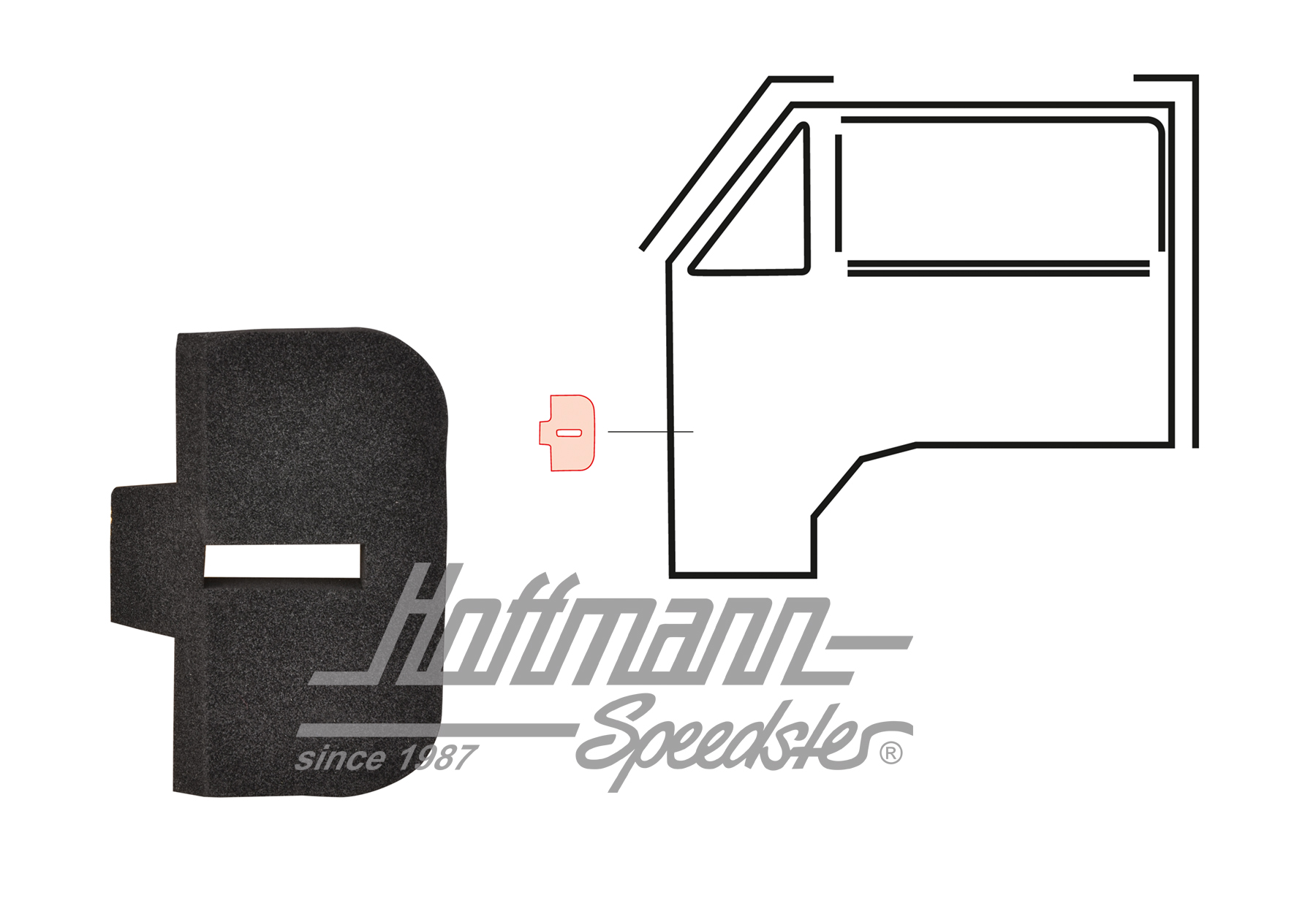 Joint, arrêt de porte, gauche ou droite | 867 837 267 | 350-6205