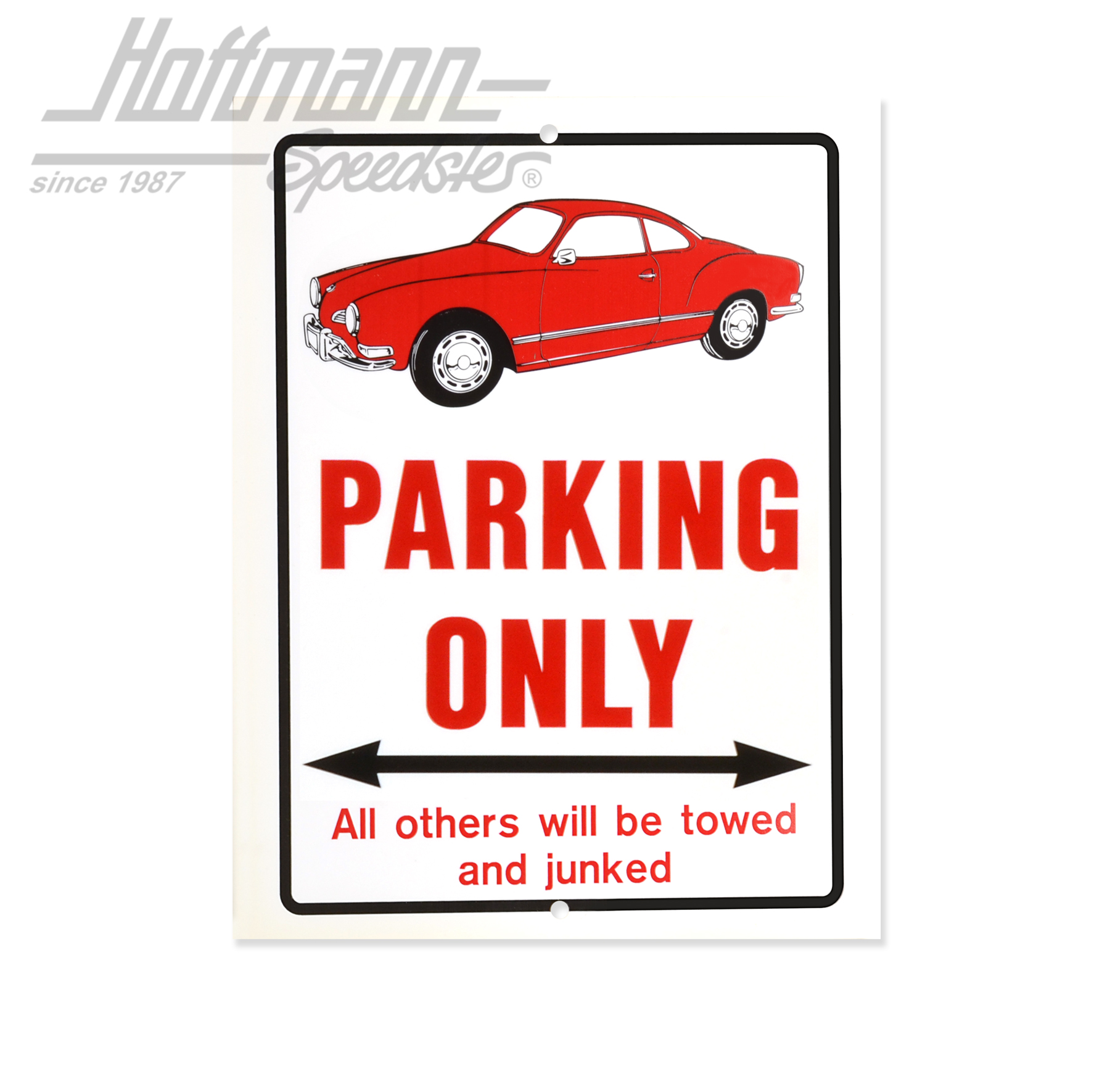 Plaque "PARKING ONLY", Karmann Ghia, rouge | 15-1030-0 | 021-0175-40