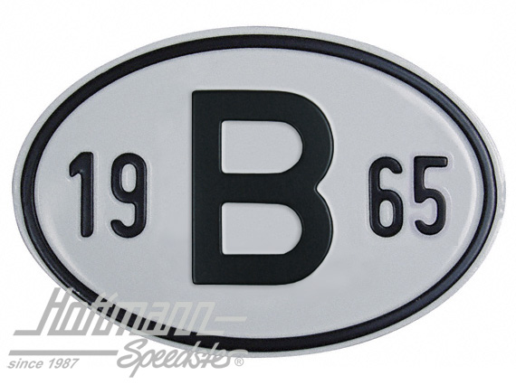 Plaque de nationalité "B", alu, avec année "1965" |  | 020-2397-65