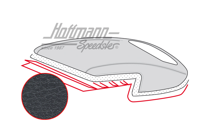 Ciel de toit, cabriolet, 4.67-11.68, noir, lisse |  | 060-4030-10