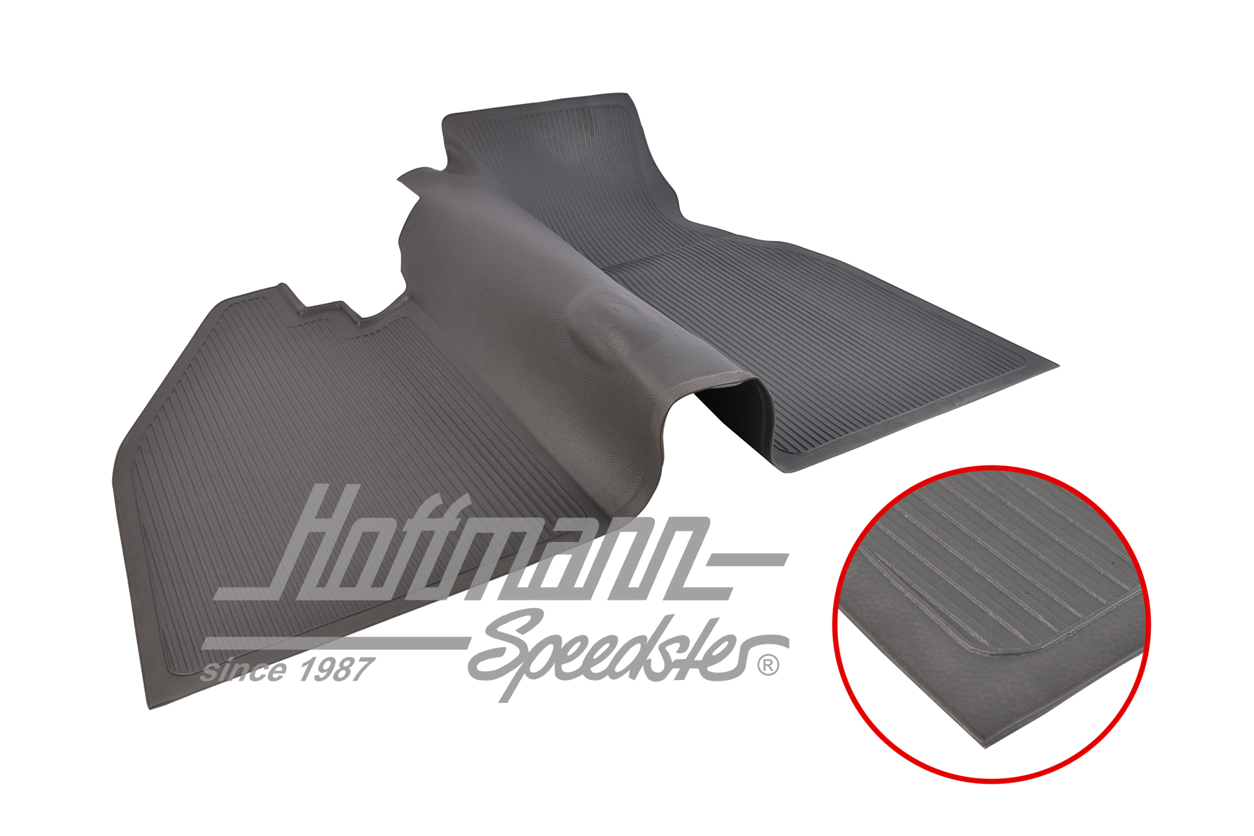 Revêtement caoutchouc, plancher, avant, gris | 113 863 703 KGY | 020-0026-02