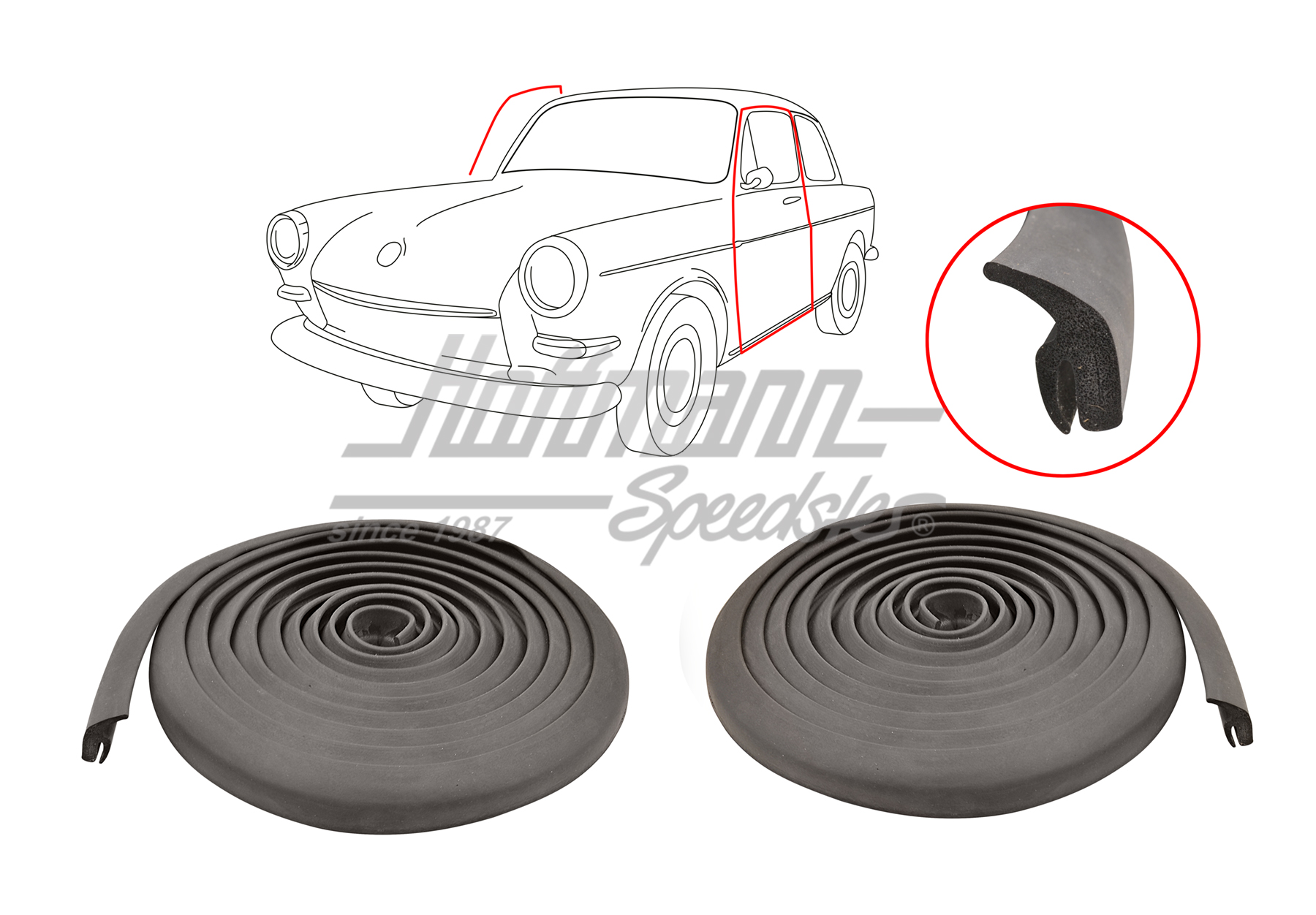 Joints de portes, Type 3, 4.61-7.73  
 | 311 837 711 F | 069-8080-10