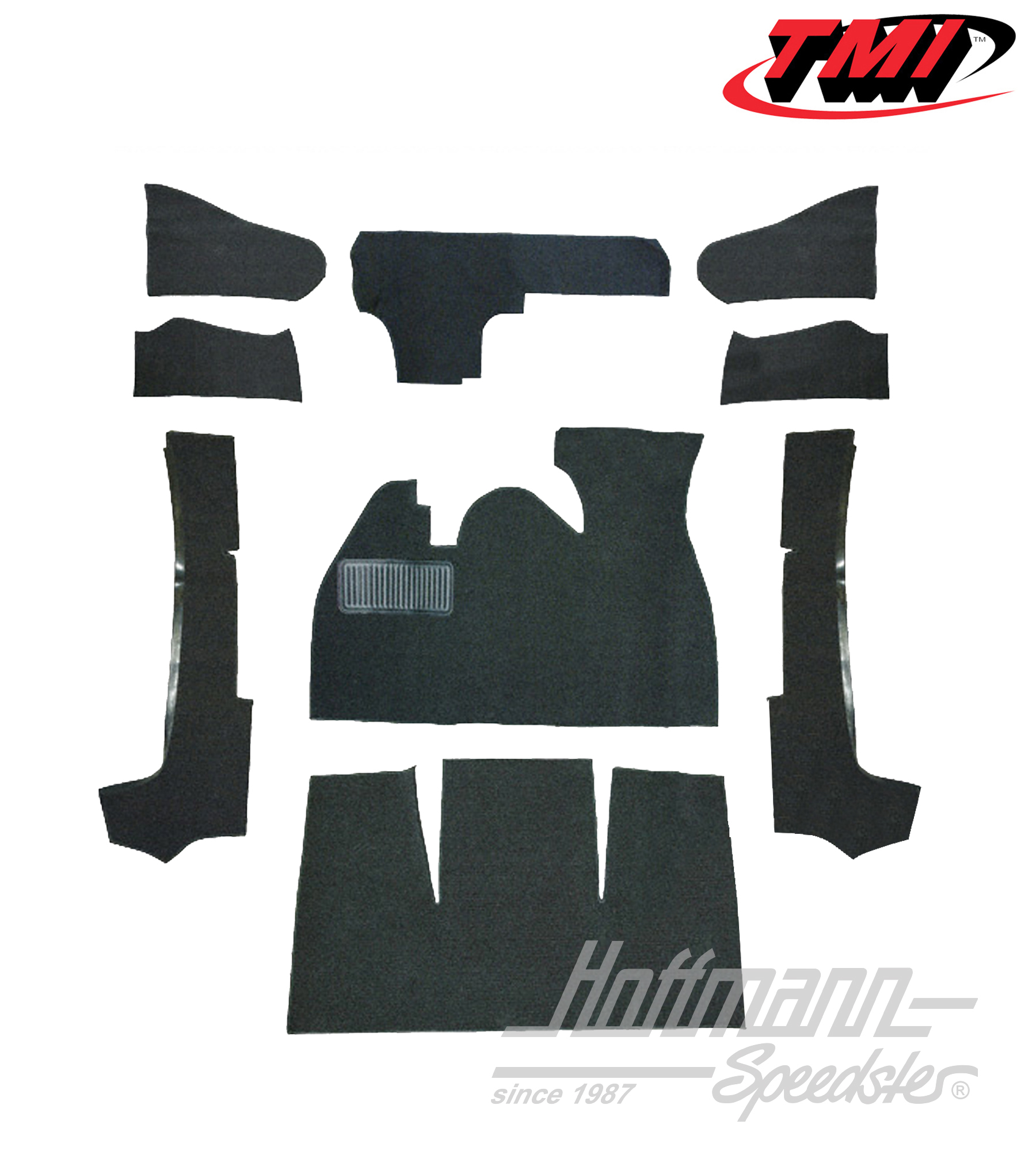 Kit moquettes, Cox Cabriolet, velours, noir, 1302 | 34-F1320-801 | 055-7613