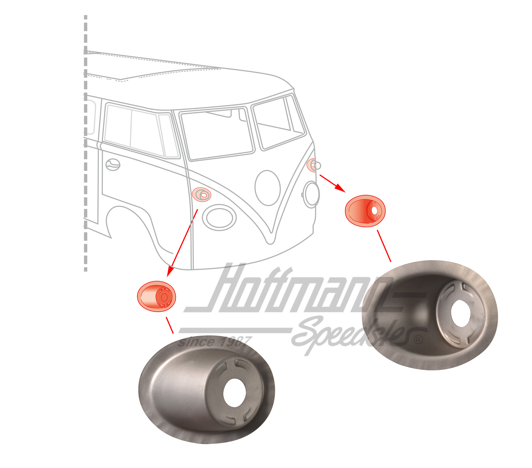 Support, clignotant, avant, -7.63 (paire) | 111 953 045 | 095-0686-20