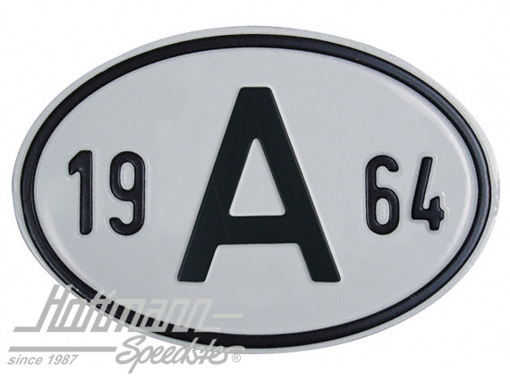 Plaque de nationalité "A", alu, avec année "1964" |  | 020-2398-64