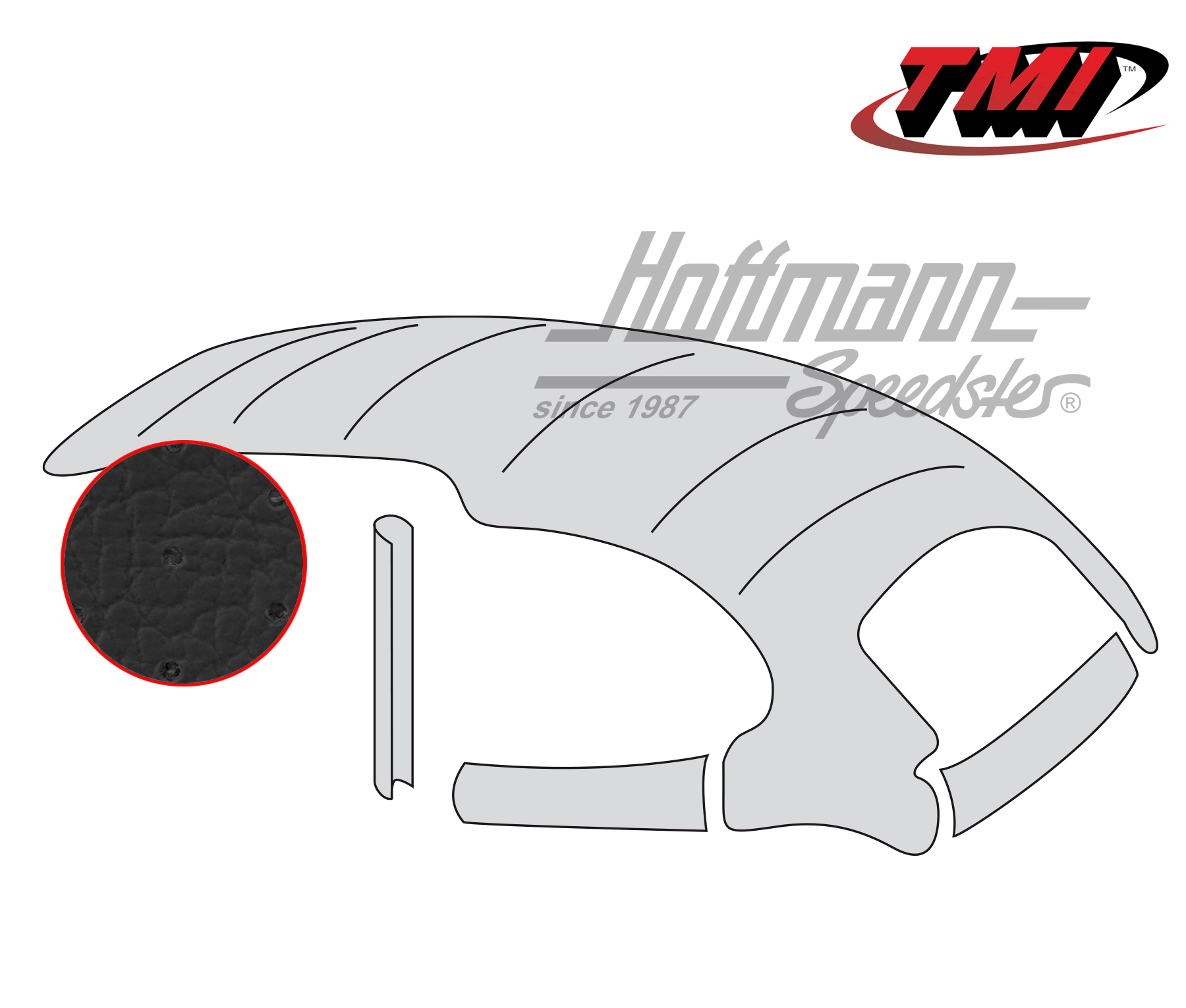 Ciel de toit, universel, avec toit ouvrant en acier, perforé, noir, 8.67- | 20-1105-45 | 055-7163