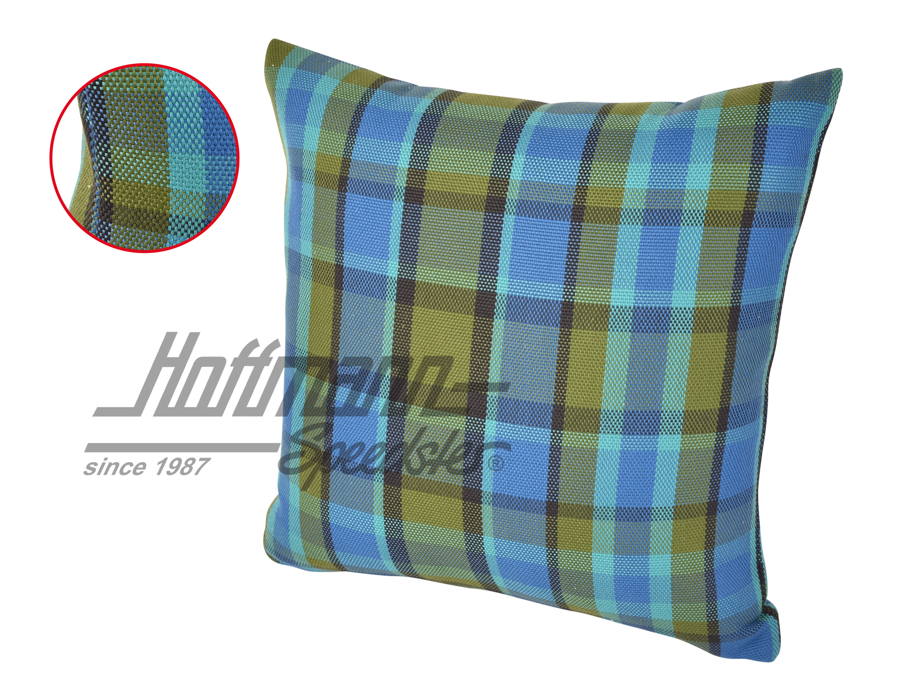 Coussin, Westfalia, bleu/vert, 39x39cm | --- --- --- | 098-1310-50