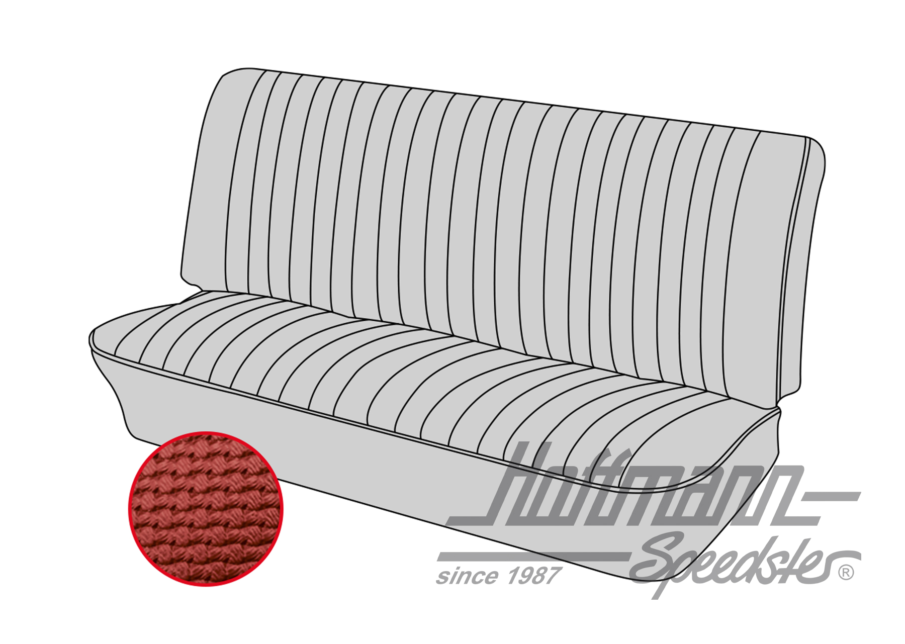 Housse de banquette, Type 3, 8.72-7.73, rouge | 43-3214-07 | 069-9629-07