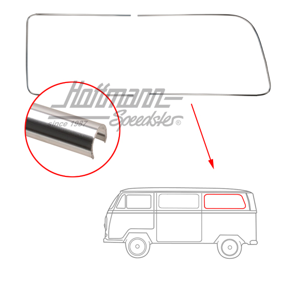 Cadre décoratif, aluminium, vitre latérale, arrière, gauche | 241 853 353 | 097-1280-11