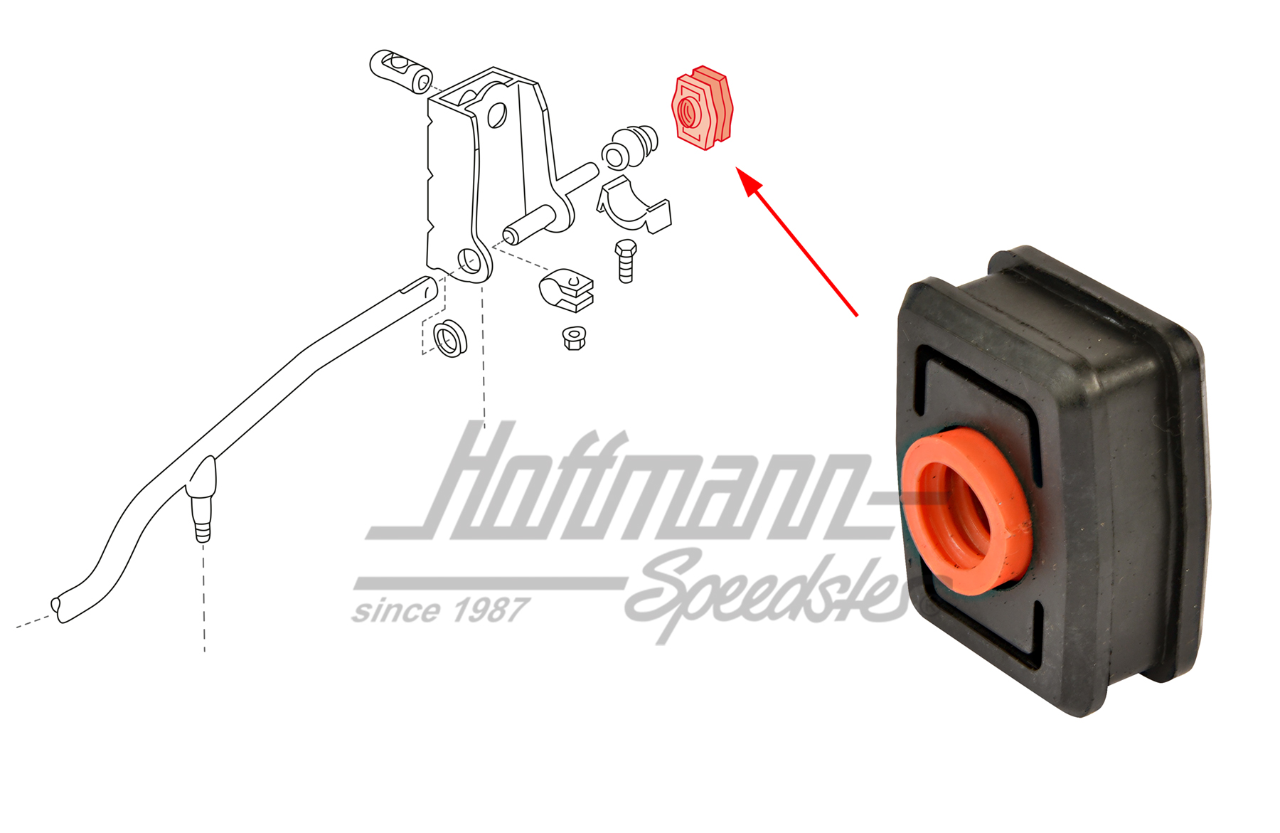 Bage de roulement, support de commande, Bus T4, 1.96-6.03 | 701 711 259 B | 407-2010-43