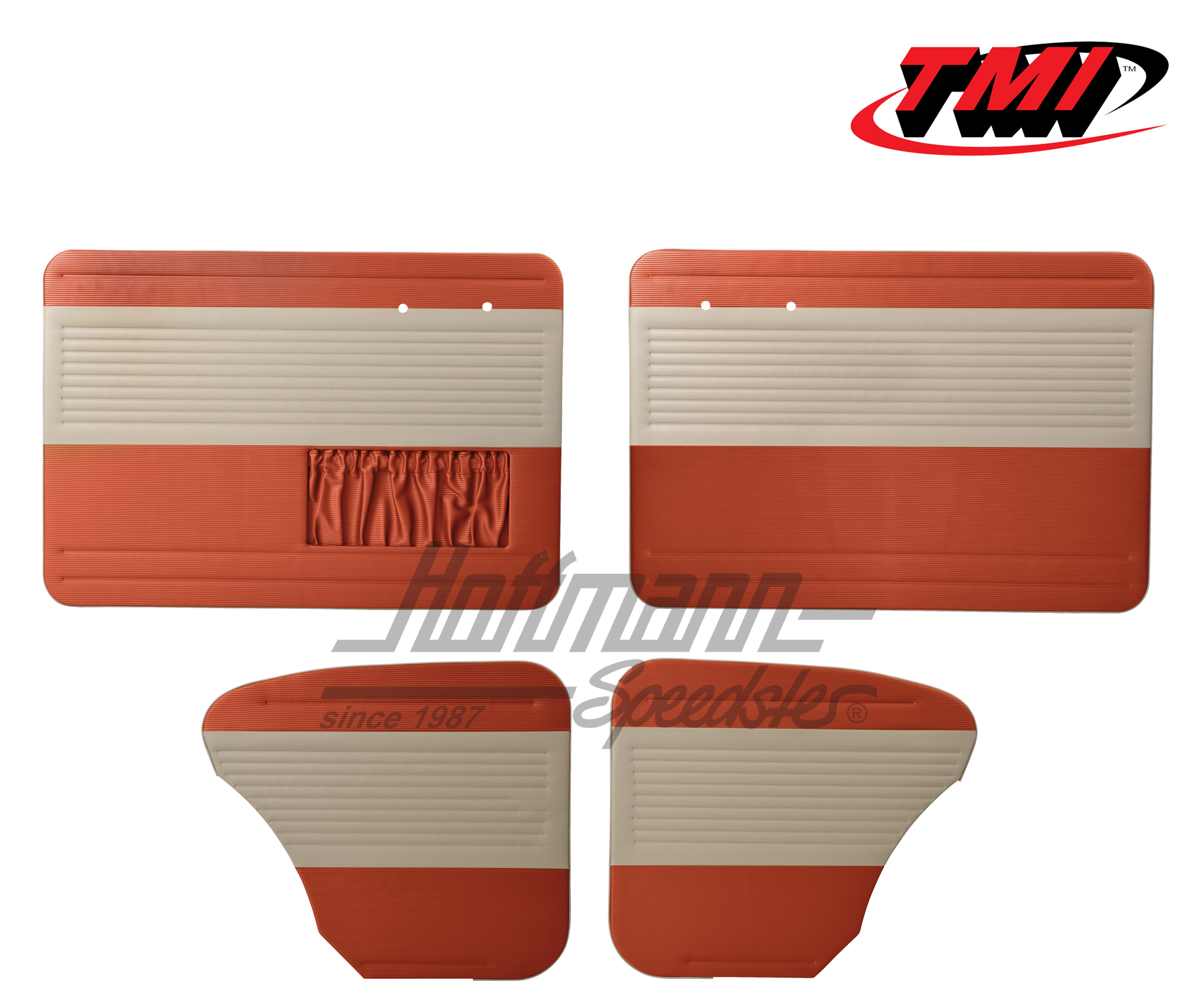 Panneaux de portes, Cox Cabriolet, 64-66, blanc cassé/rouge brique | 19-1328-23-15 | 055-7564-07