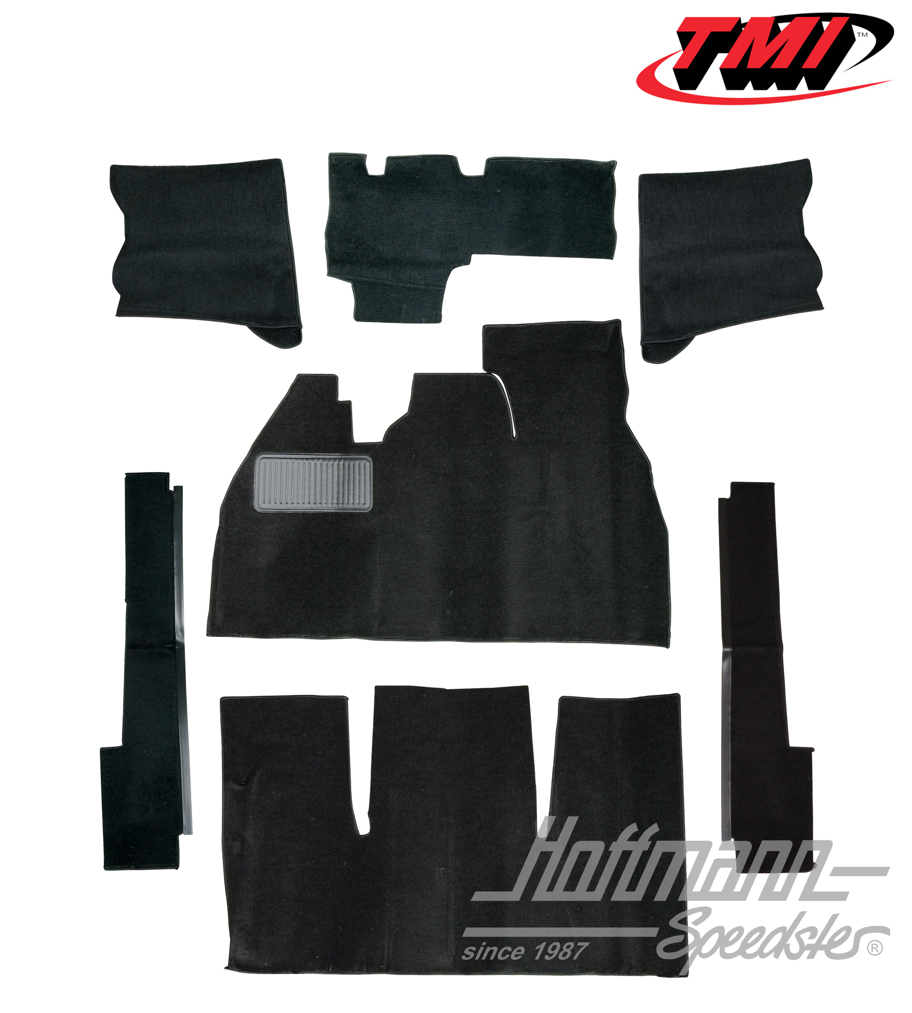 Kit moquettes, Cox Berline, velours, noir, 8.68-7.72 | 34-F1108-801 | 055-7604