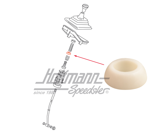 Calotte sphérique, levier de vitesses, Bus T3 | 823 711 643 A | 315-1604