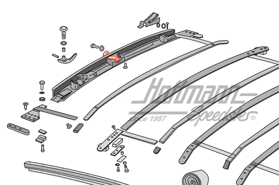 Crochet, serrure de toit pliant, avant, -7.67                                                       