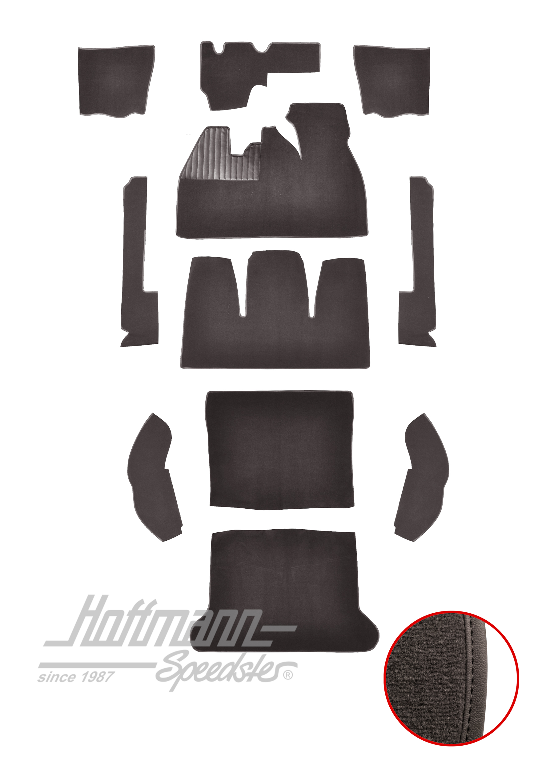 Kit moquettes, Cox Berline, 8.61-7.68, anthracite |  | 026-5422