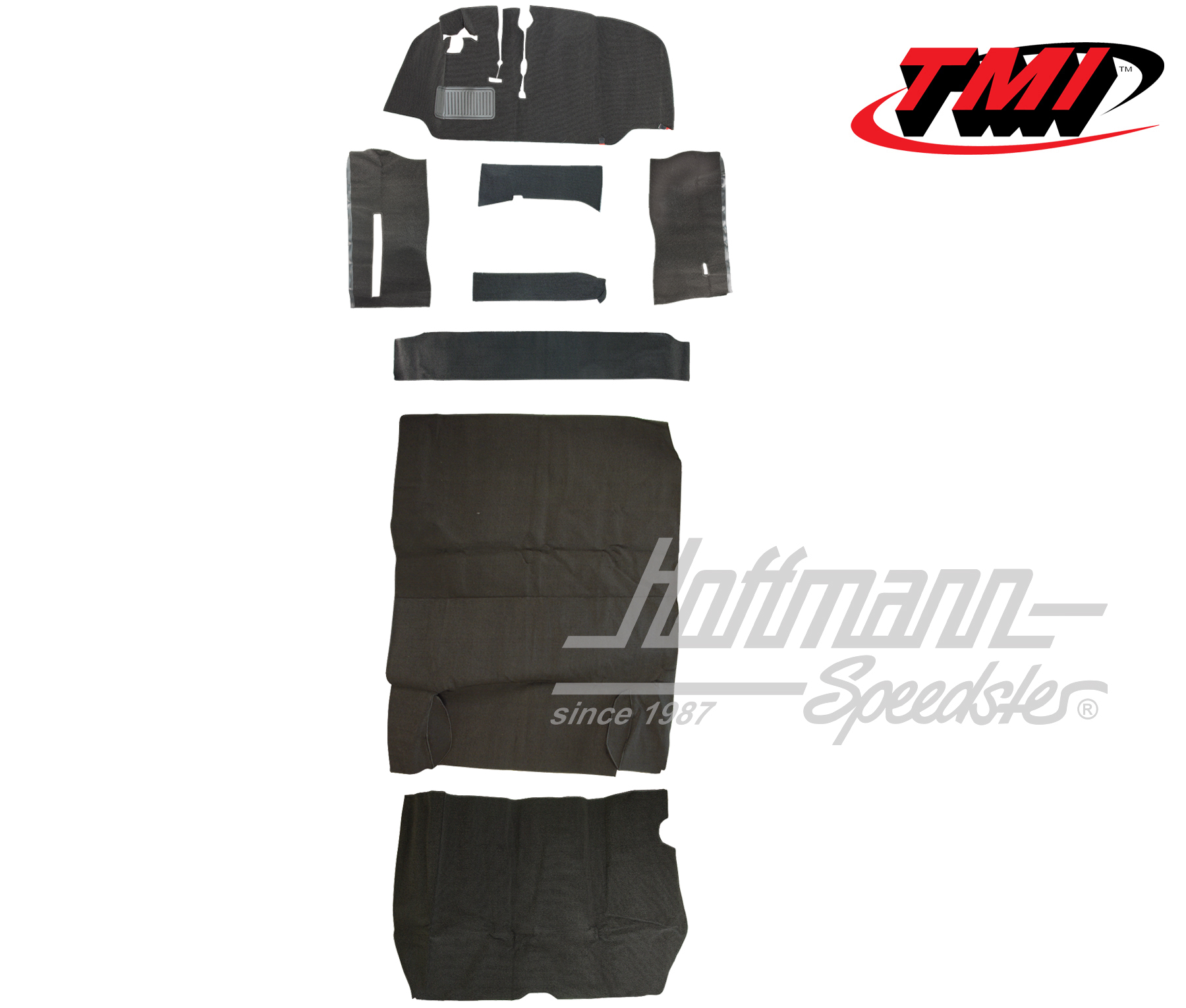 Kit moquettes, Bus T2, 8.67-7.72, noir | 34-F2110-301 | 098-0014