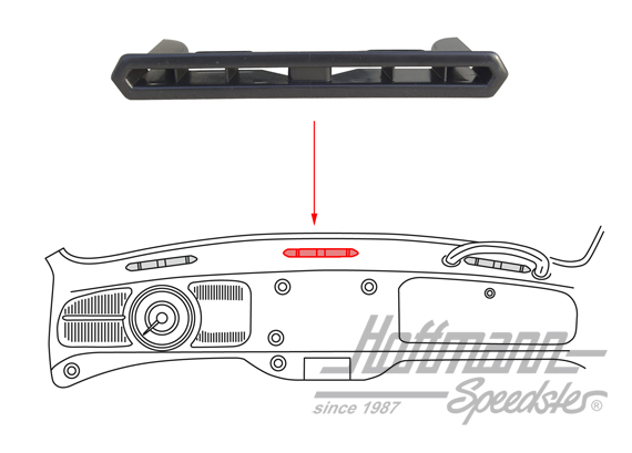 Buse d'air, au milieu, pour tableau de bord en métal                                                