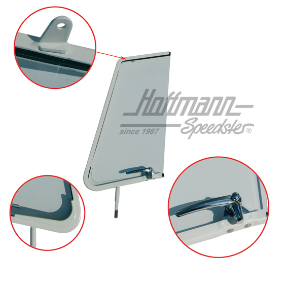 Déflecteur, complet, transparent, Bus T1, 55-67, D | 211 837 606 A | 089-0008-02