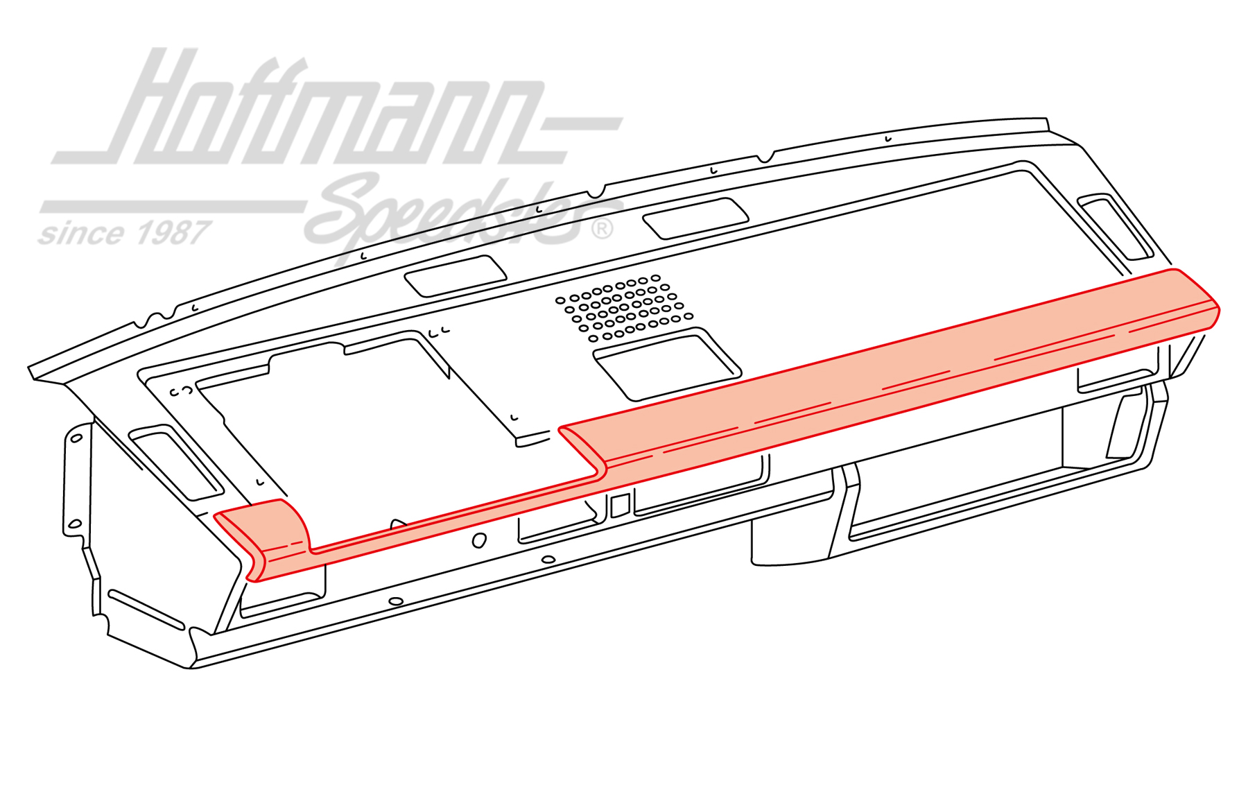 Bande de capitonnage, tableau de bord, brun                                                         