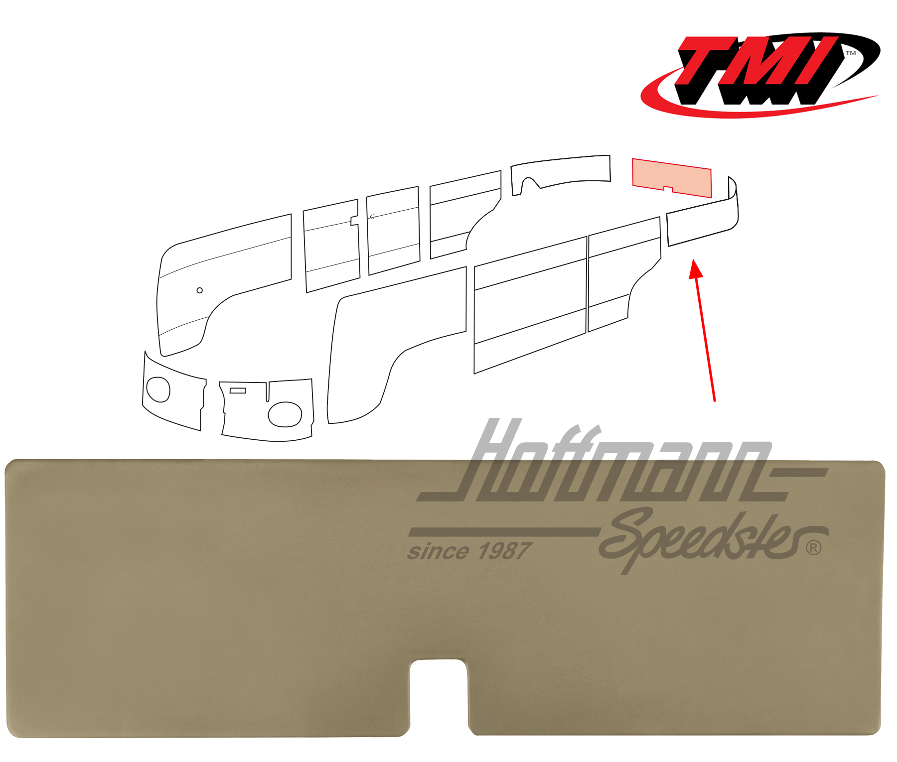 Panneau de hayon arrière, 3.55-7.63, beige | 10-2108-14 | 098-0539-05