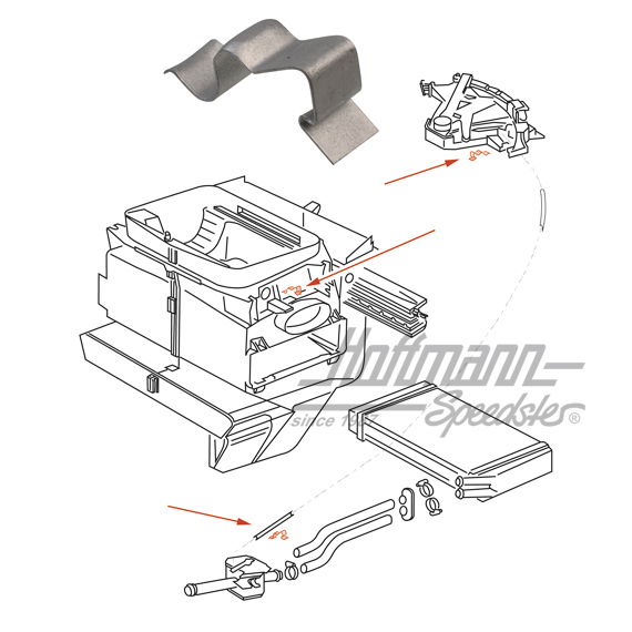 Crampon, câble de vanne de chauffage, Golf/Bus
 | 823 819 679 | 180-5914