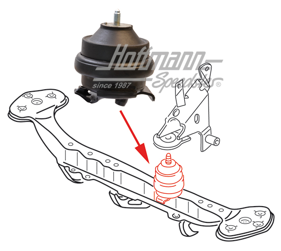 Support en caoutchouc, support de moteur, avant, 16V | 357 199 279 B | 201-5650