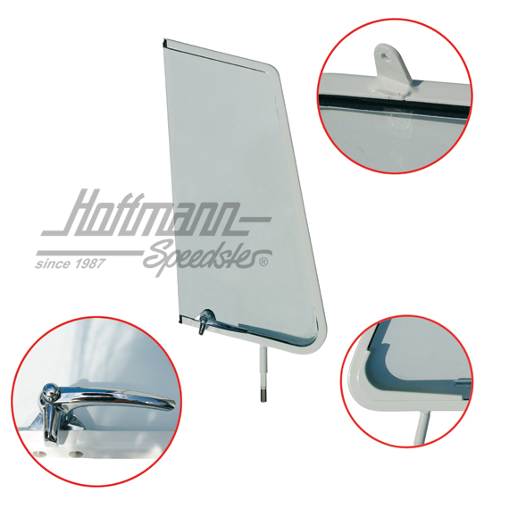 Déflecteur, complet, transparent, Bus T1, 55-67, G | 211 837 605 A | 089-0008-01