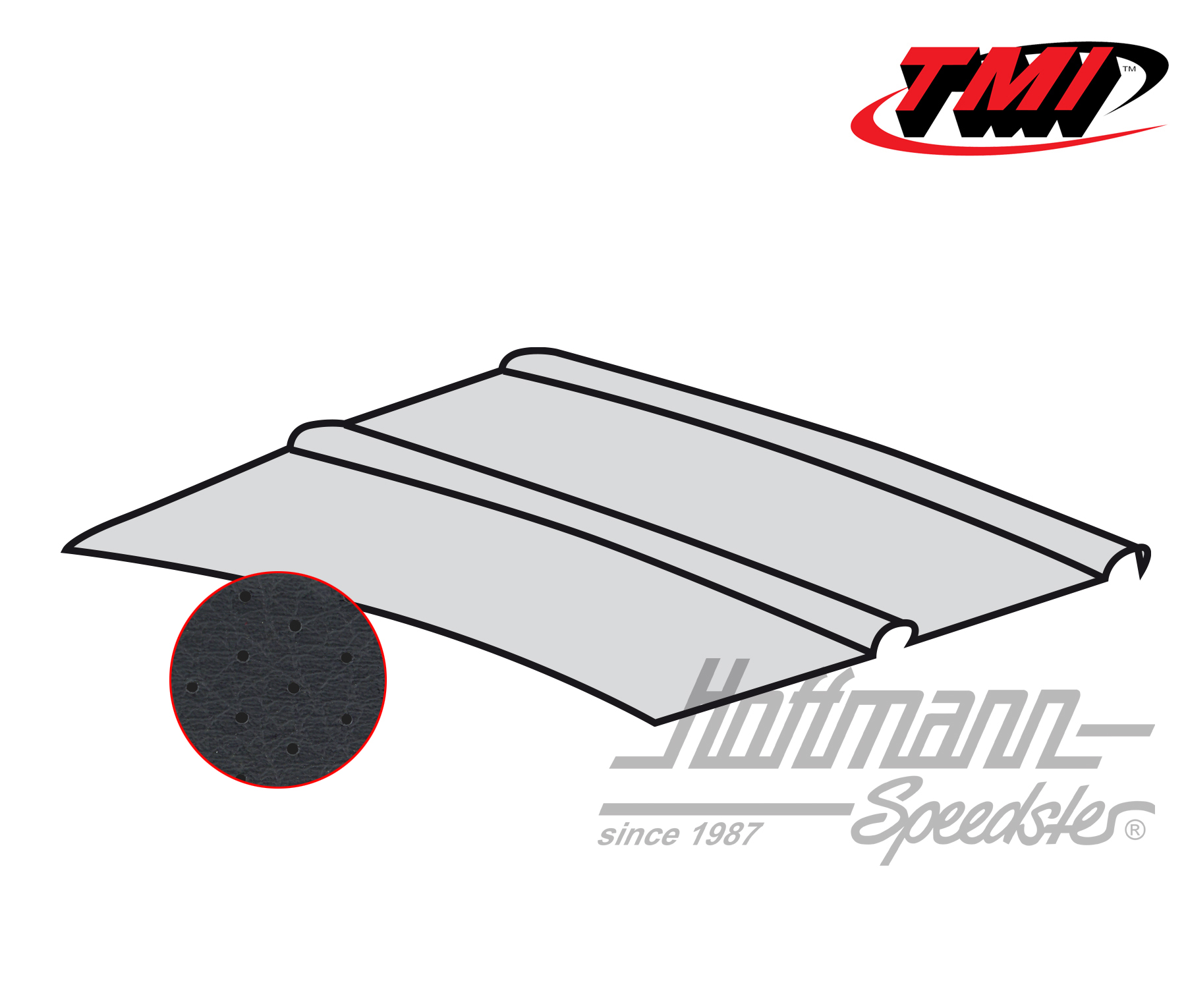 Ciel de toit, Bus T1/T2, cabine, 64-, noir perforé | 20-2106-45 | 098-0060