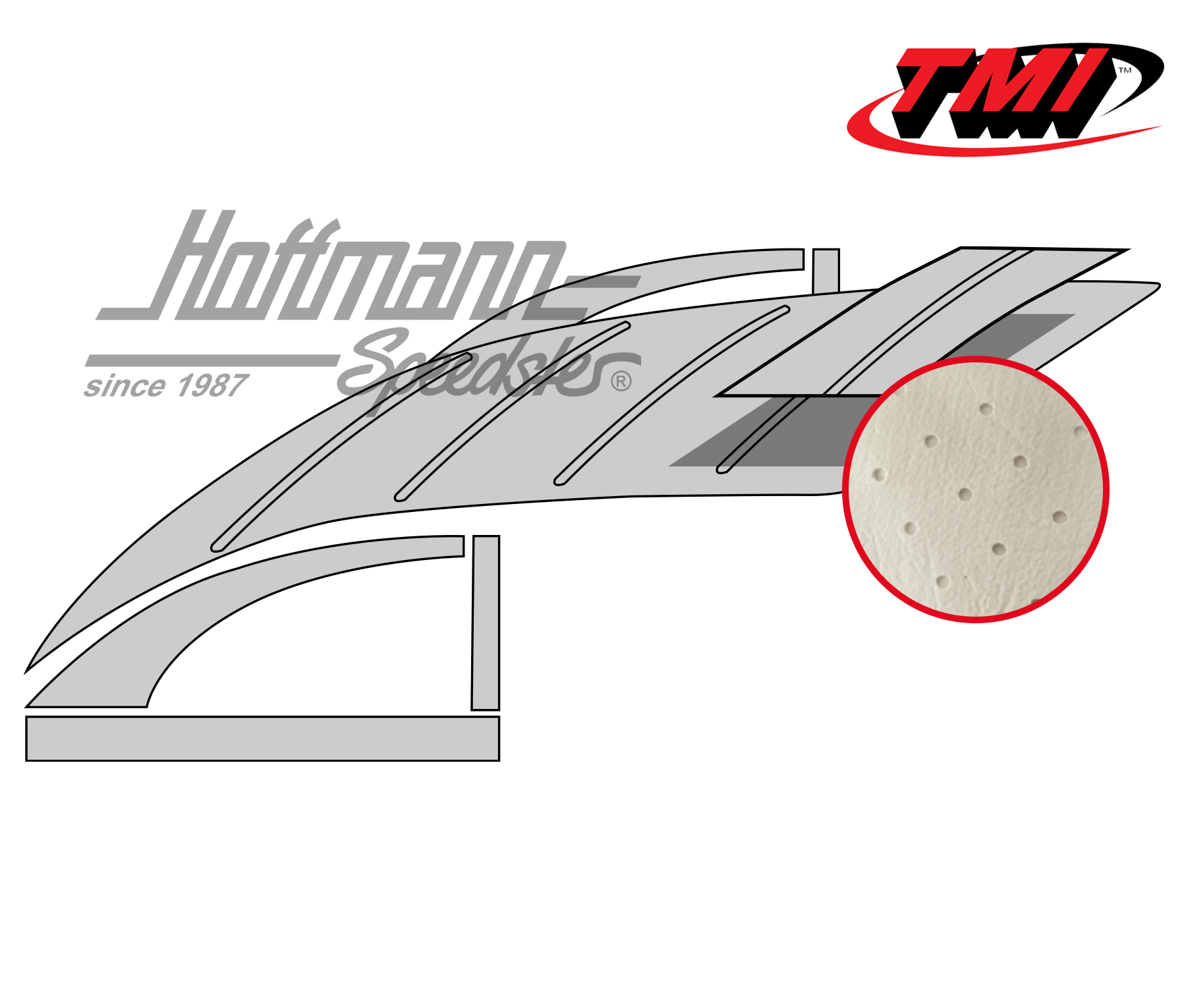 Ciel de toit, Hatchback, TOA, perforé, blanc cassé | 20-3314-44 | 069-9750