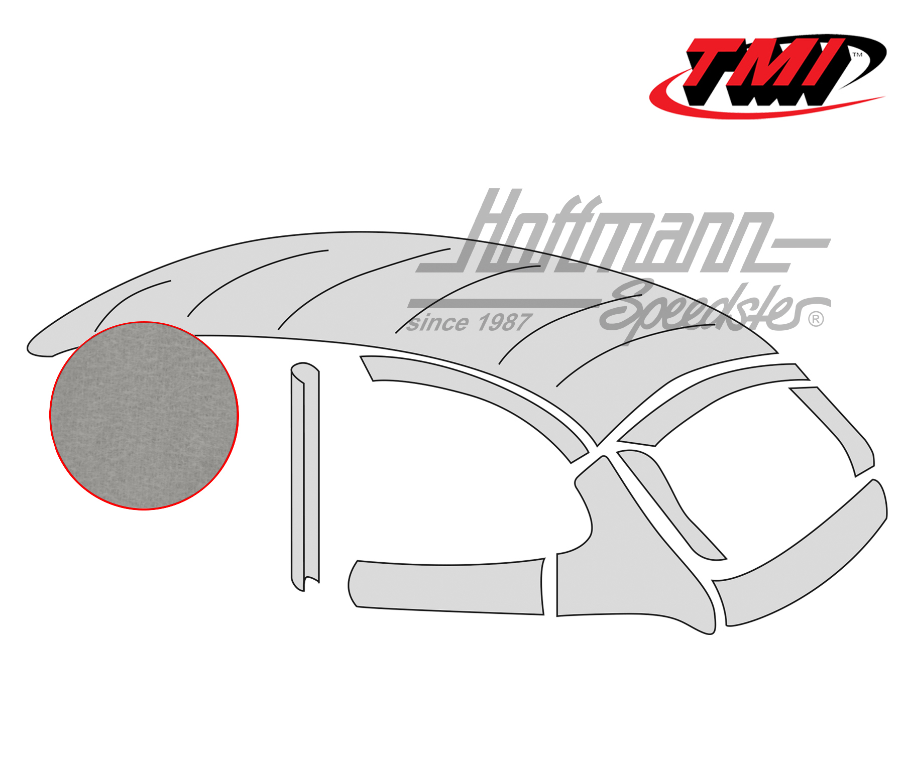 Ciel de toit, style origine, Mohair, gris, 8.60-7.62 | 20-1116-75 | 055-7192-60