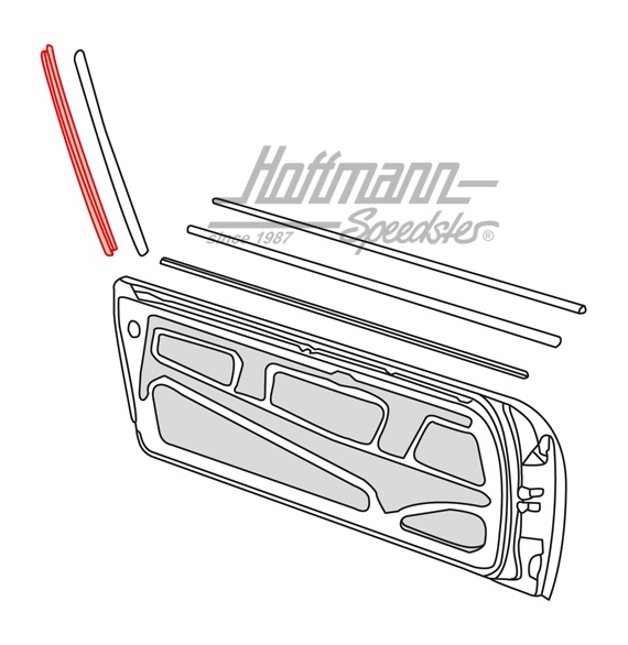 Moulure, joint, arceau Targa
/porte, droite                                                        
