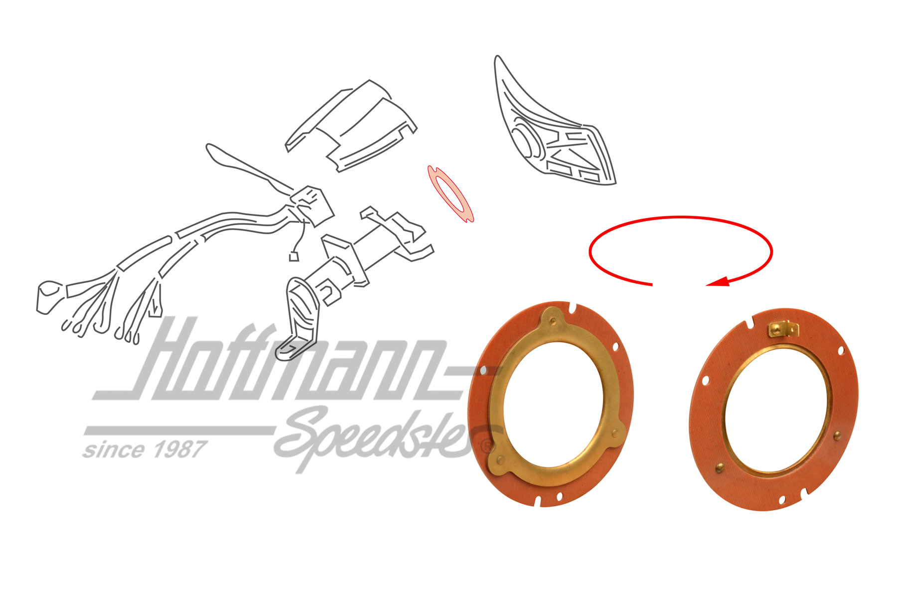 Plaque de contact, klaxon, 911/912/914, 65-73 | 901 613 915 00 | 512-0328