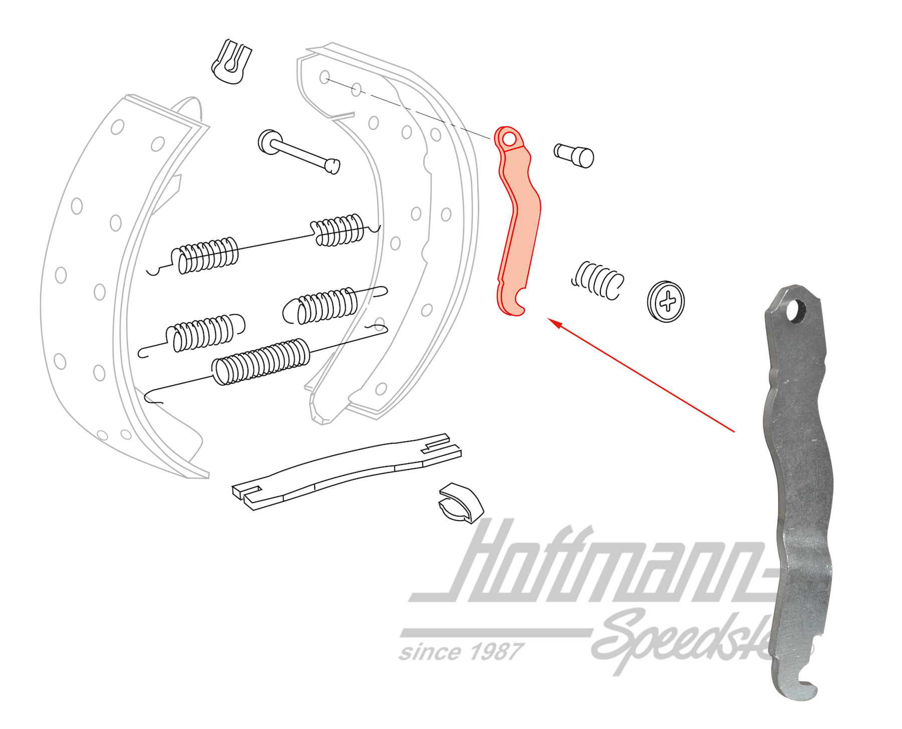 Levier, câble de frein à main, Bus T2, 73-79, gauche | 211 609 613 F | 090-3198-01