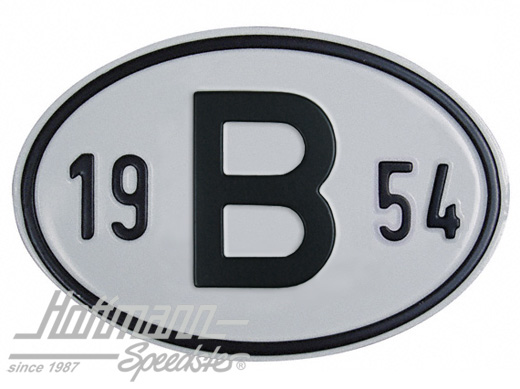 Plaque de nationalité "B", alu, avec année "1954" |  | 020-2397-54