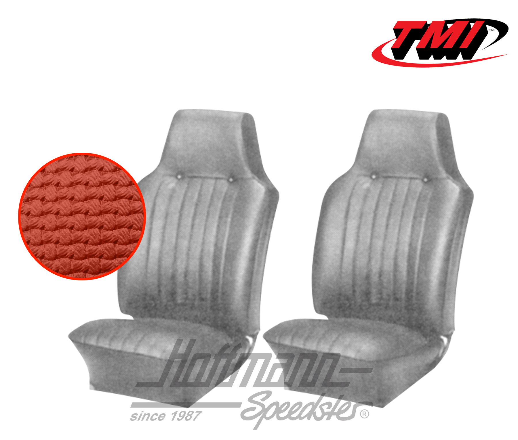Housses de sièges, Karmann Ghia, 67-68, rouges | 43-1505-07 | 066-0071-10