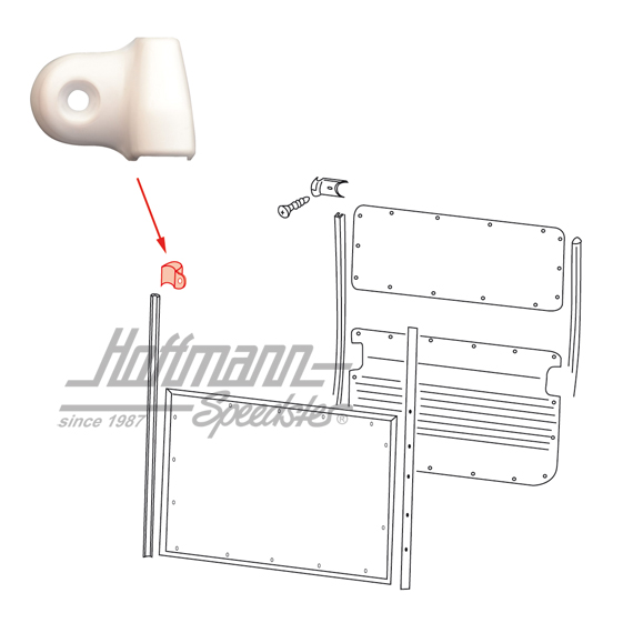 Cache, bourrelet, colonne-B, en haut, gauche | 211 867 303 | 098-0168-01