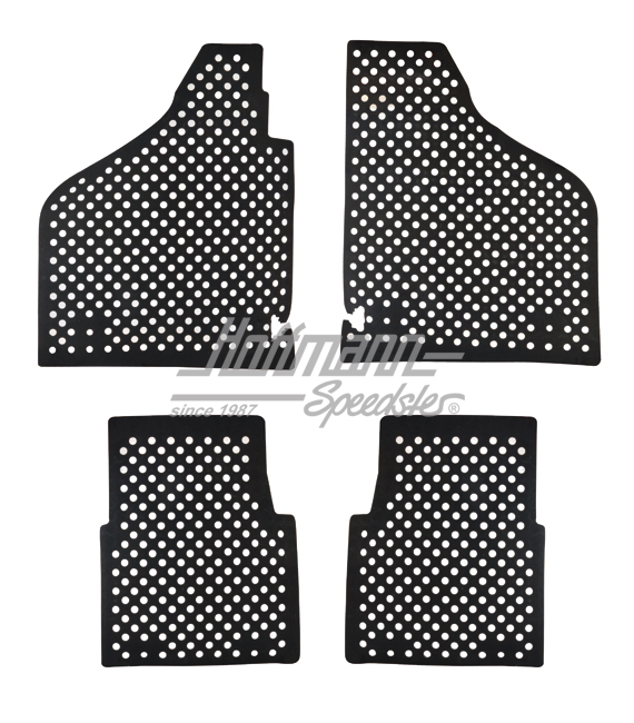 Jeu de tapis caoutchouc, noir, 4-pièces, Type 181                                                   