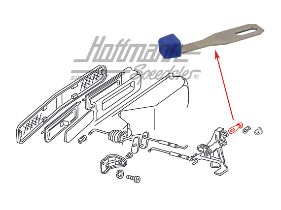 Levier, air frais, bleu, Bus T2, 68-73                                                              