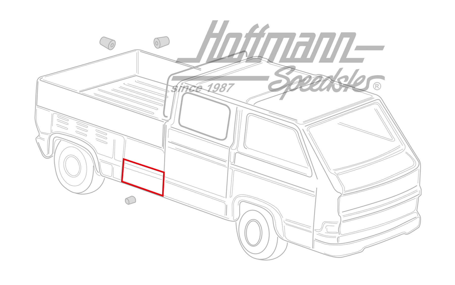 Joint de cabine de chargement, Bus T3, cabine double | 247 829 571 A | 350-2012
