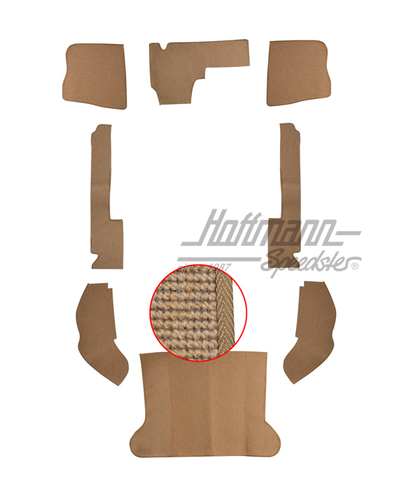 Kit moquettes, Berline, 64-67, fil de poils, beige |  | 026-5025-05