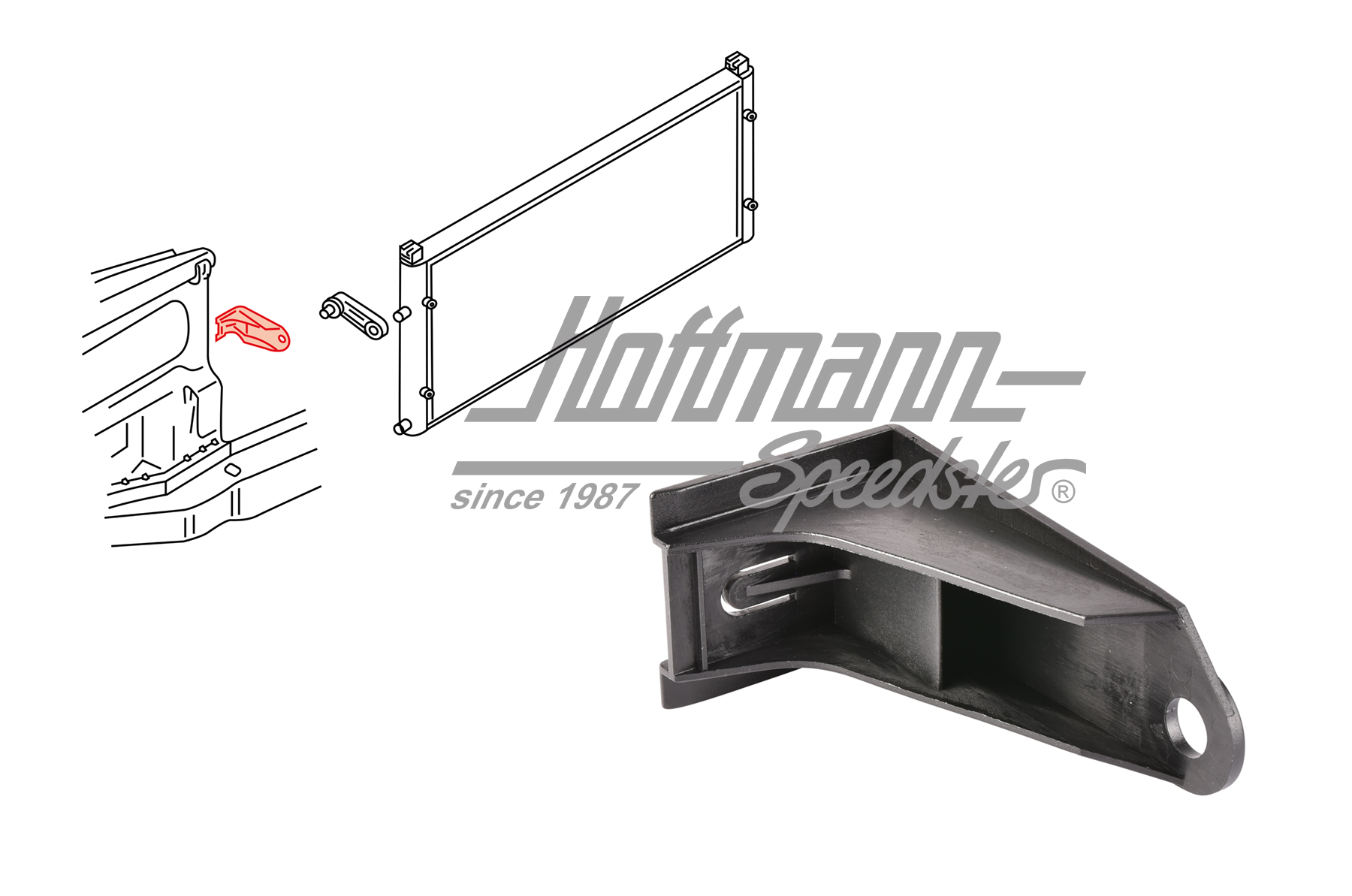Support, radiateur
 d'eau, Bus T4, gauche | 701 121 633 B | 401-1940-01