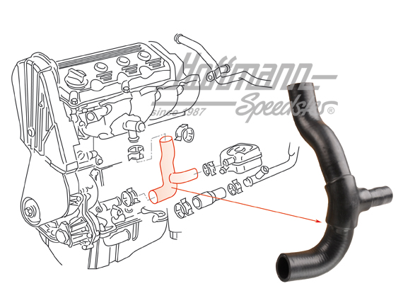Durite de radiateur, culasse/pompe à eau, 16V | 051 121 053 A | 201-1800-30