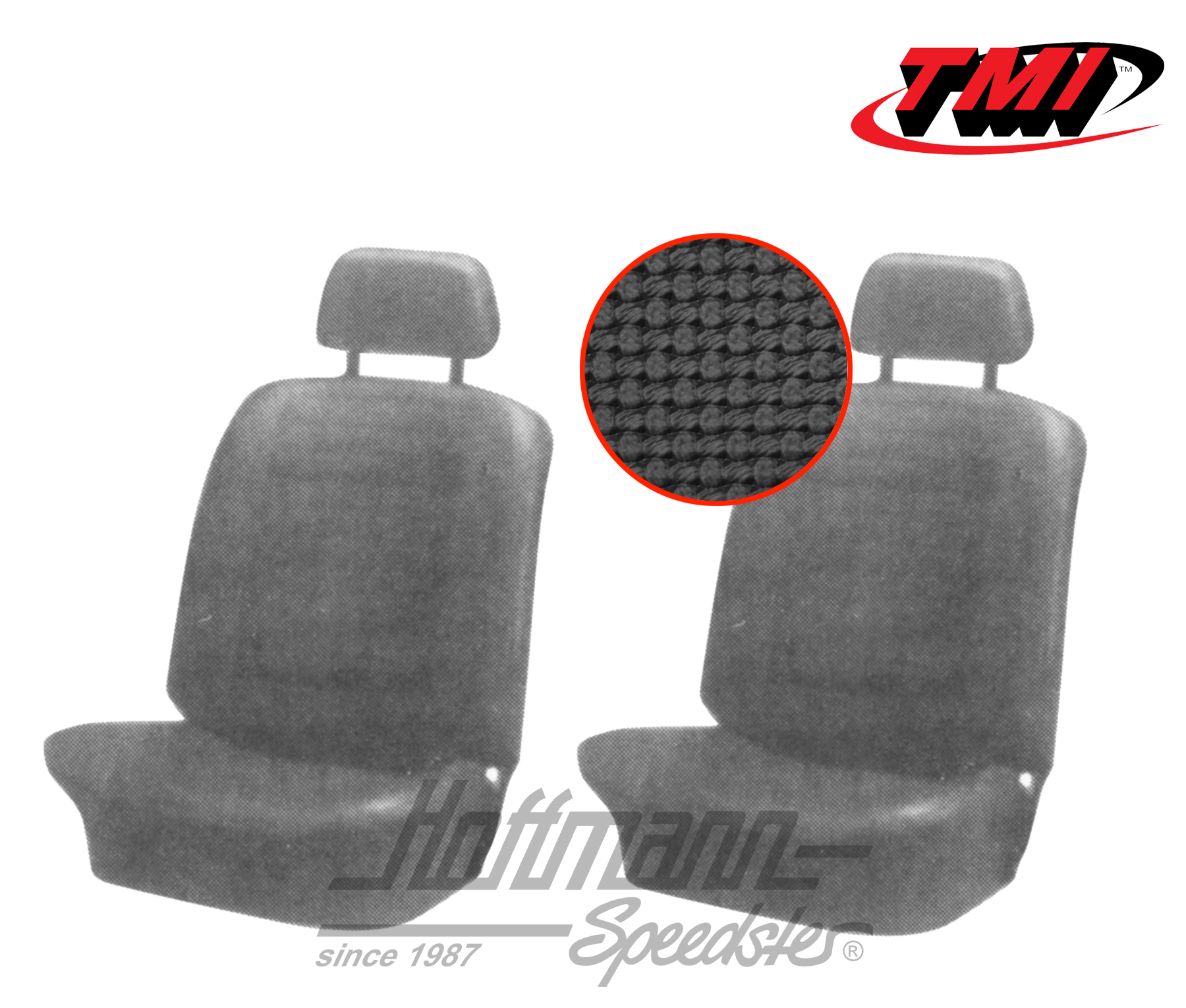Housses de sièges, Karmann Ghia, 71-74, noires | 43-1507-01 | 066-0076-40