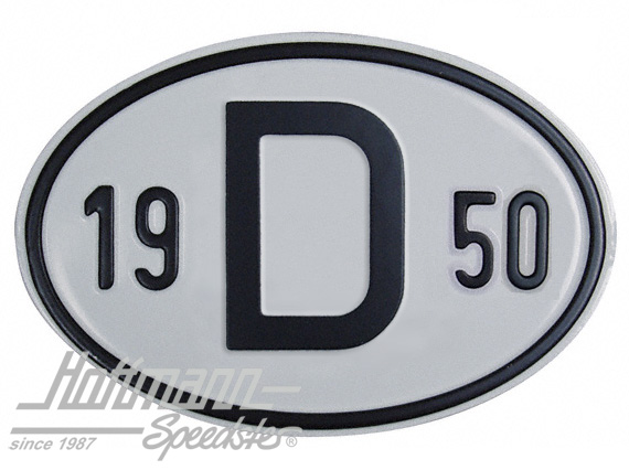 Plaque de nationalité "D", alu, avec année "1950" |  | 020-2396-50