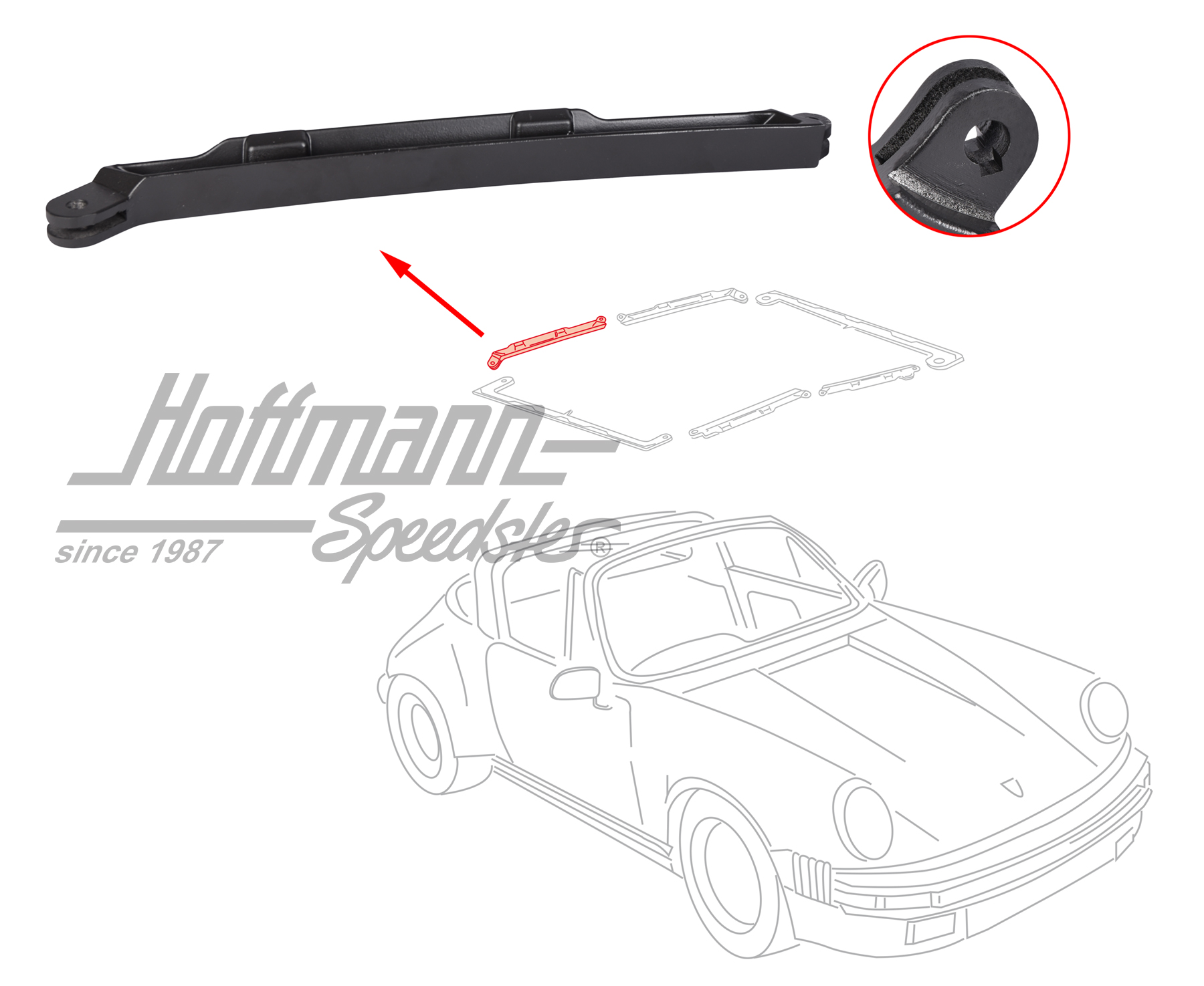 Cadre en aluminium, toit Targa, 911 Targa, arrière, droite                                          