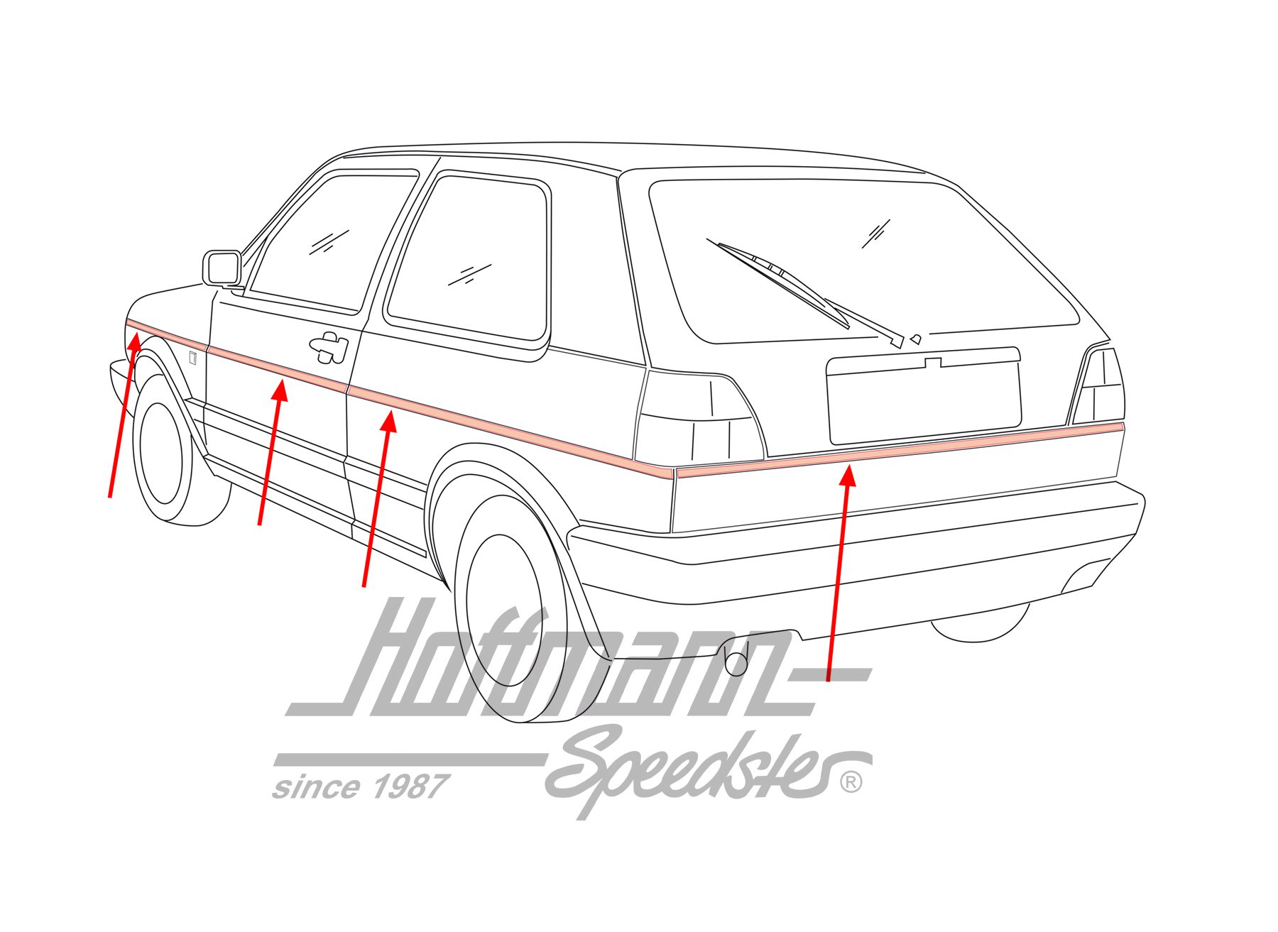 Moulures, centre, Golf 2, 2 portes | 191 806 088 | 208-6940-10