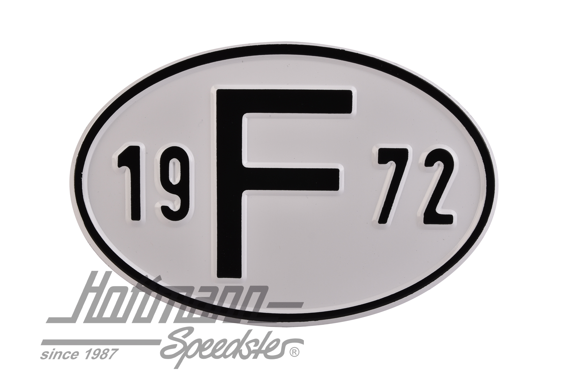 Plaque de nationalité "F", alu, avec année "1972" |  | 020-2399-72
