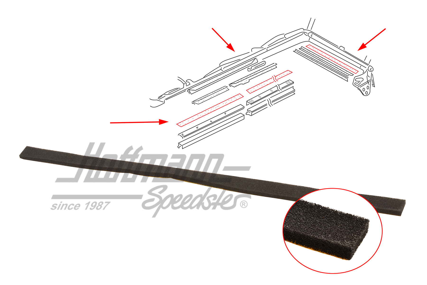 Joint, rail intérieur, Golf 1 Cabriolet | 155 871 431 | 180-4010-80