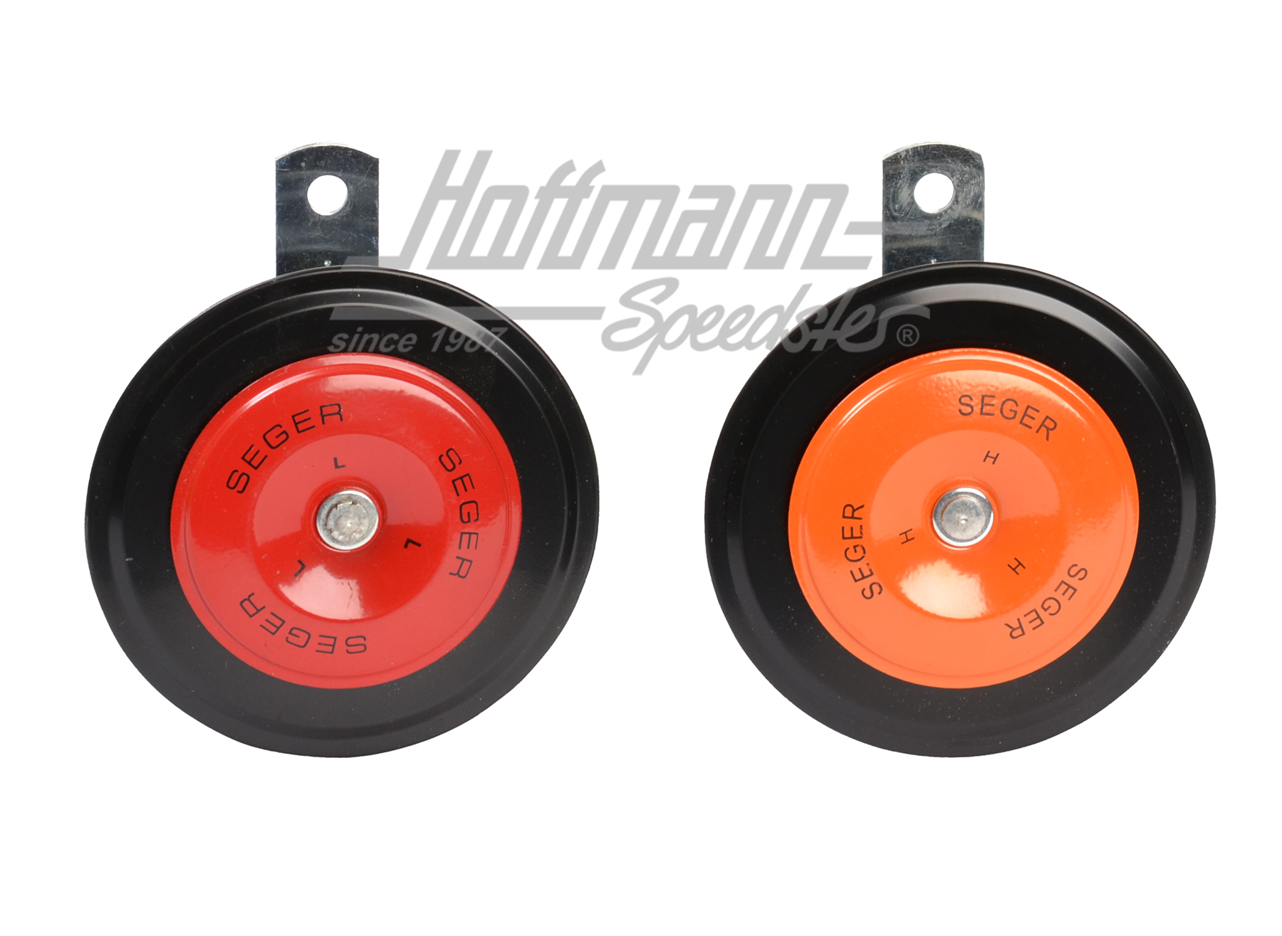 Klaxon, paire, 105mm, rouge/orange, 12V | 45CO 1200K | 200-8046